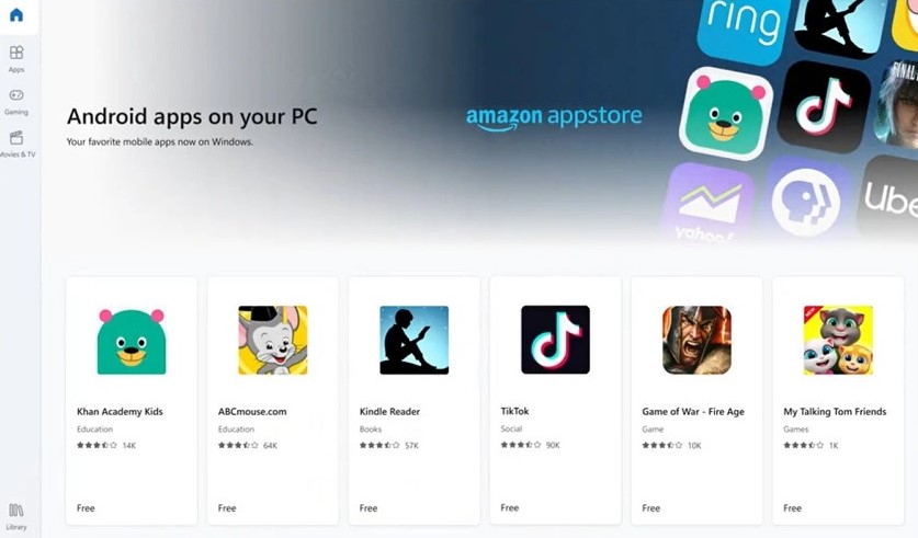 Amazon Appstore shows up in the Microsoft Store