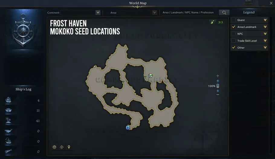 Where is Lost Ark Frost Haven Mokoko Seeds Locations