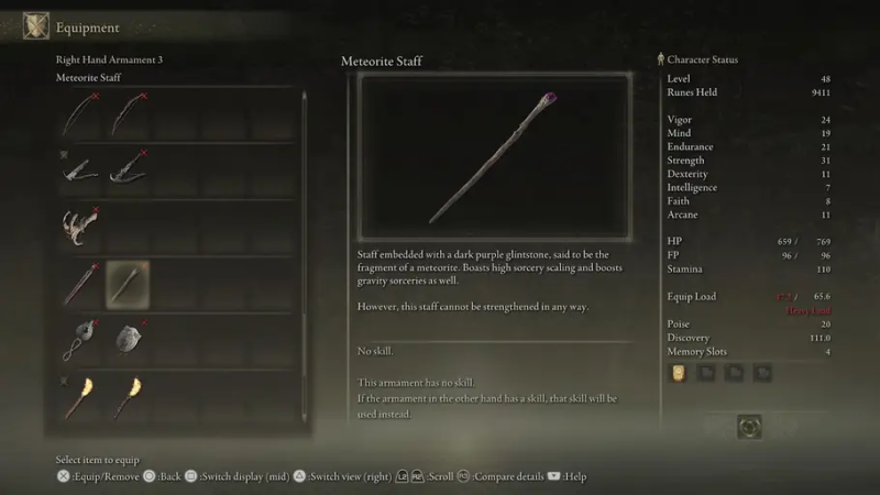 Where can you find the Meteorite staff in the Elden Ring